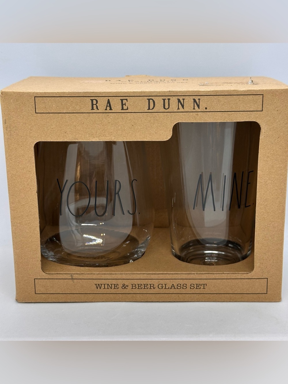 Rae Dunn Enchante Wine and Beer Glass Set 2021 NOS